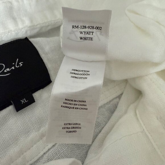 Rails Shirt Men's Extra Large Wyatt Button Down Long Sleeve Pocket White Cotton - Picture 13 of 13